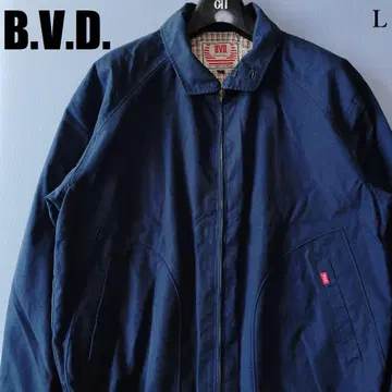 B.V.D. 스윙탑 블루종 집업 안감 있음 체크 무늬 L