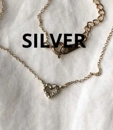 빈티지 하트 골드 코팅 목걸이 SILVER 지르코니아