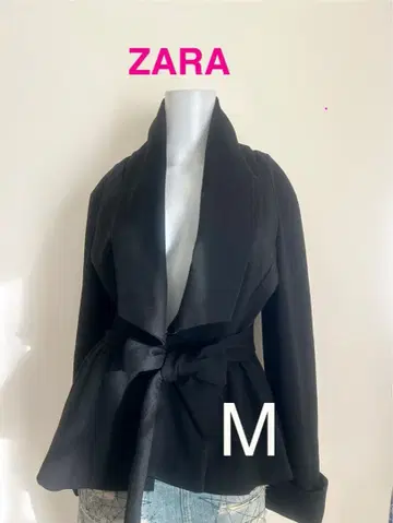 ZARA 베이직 숄카라 페플럼 자켓 L 블랙 리본
