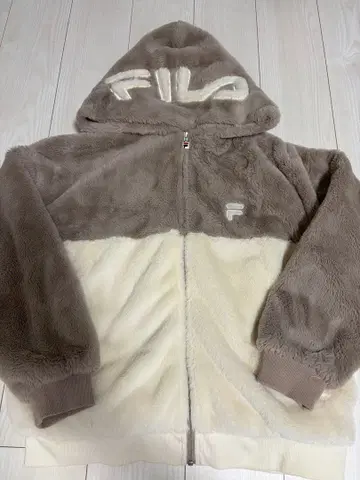 FILA 플리스 자켓 브라운 화이트