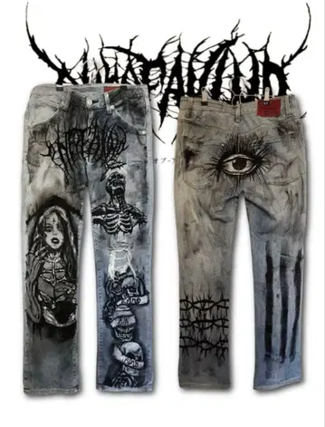 oneofakind 리메이크 청바지 페인트