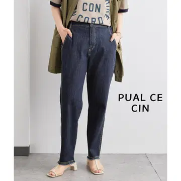 퓨어세신 스트레치 데님 팬츠 인디고 블루 허리밴딩