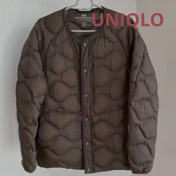 유니클로 화이트 마운티니어링 울트라 라이트 다운 M 퀼팅 브라운