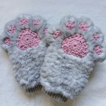 고양이 손 발바닥 암워머 핸드워머 크로셰 뜨개질