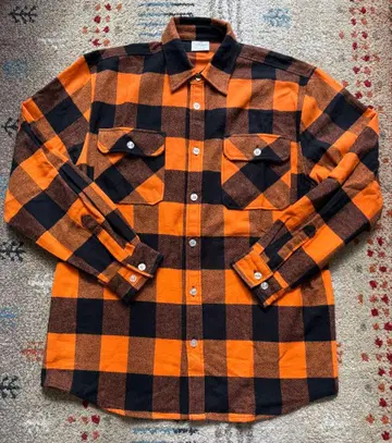새상품 로스코 Rothco 오렌지 블랙 체크 셔츠
