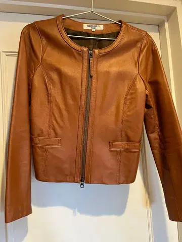 NATURAL BEAUTY BASIC 브라운 가죽 자켓 S