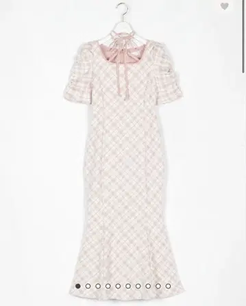 evelyn 체크 컷 OP 원피스 핑크