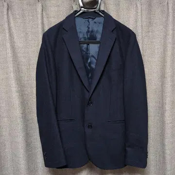 네이비 테일러드 자켓 울 혼방