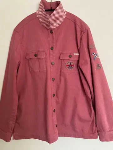 마드모아젤 논논 와펜 데님 자켓 핑크 L 사이즈