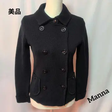 새상품급 Manna 블랙 더블 브레스트 니트 자켓