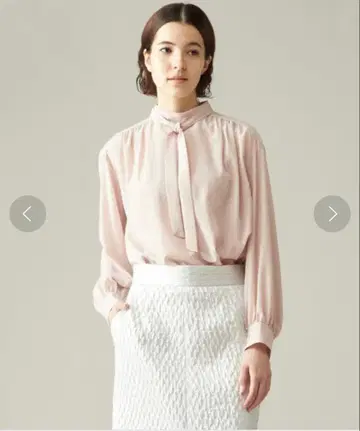 martinique/새틴 보우 타이 블라우스