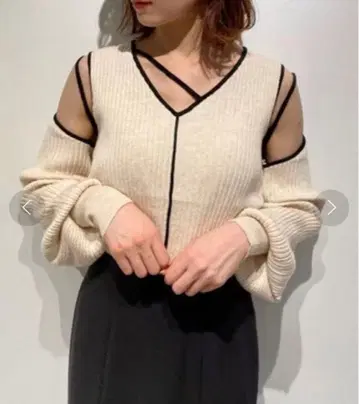 볼레로 레이어드 니트 풀오버 스나이델