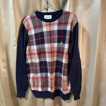 Buckingham Bear 하우스 체크 무늬 니트 스웨터 사이즈 40