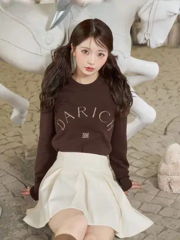 Darich DARCH 로고 니트탑 브라운