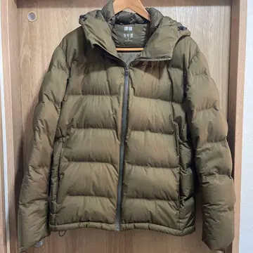 심리스 다운 후드티 XL 브라운