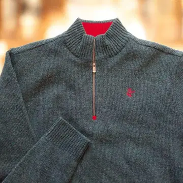 루이카스텔 남성용 긴팔 하프 지퍼 골프웨어 니트 스웨터/L