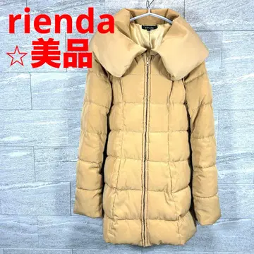 새상품급 M rienda 롱 코트 다운 자켓 베이지 카멜 브라운