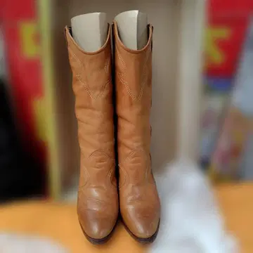 가죽 웨스턴 부츠 베이지