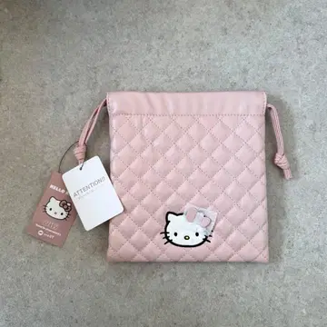 LOWRYSFARM 헬로키티 퀼팅 복조리 파우치 핑크