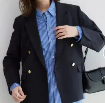 울 라이크 서지 골드 버튼 자켓 (어깨 패드 없음, 전체 안감)