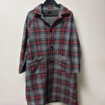 ichi 체크 무늬 롱 코트