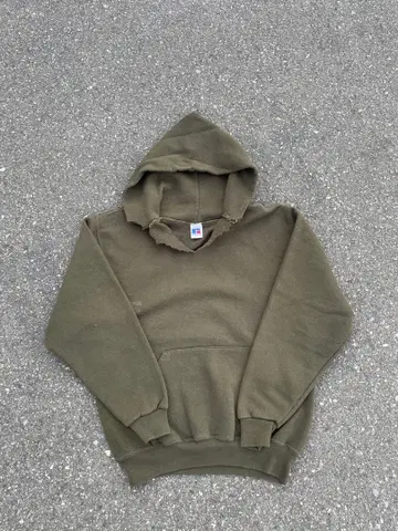 90s~00s 러셀 올리브색 후디 보로