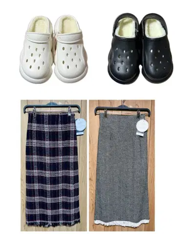 아베일 보아 샌들 & 두꺼운 원단 스커트