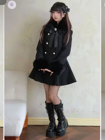 NoGenki 노겐키 공허한 기운 지뢰 서브컬쳐 코트 블랙