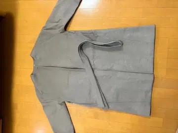 브라운 롱 코트 허리 벨트 포함 둥근넥