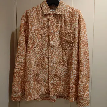 NEGATIVE DENIM: 오픈 카라 긴팔 셔츠