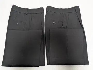 유니클로 턱 와이드 팬츠 블랙 S