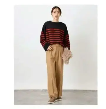 [ 새상품 ] BARNYARDSTORM 보더 니트 네이비/레드 FREE