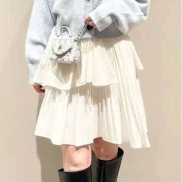 SNIDEL 플리츠 티어드 미니 스커트