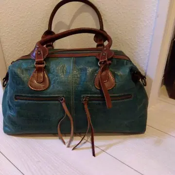 그린 가죽 크로커다일풍 백