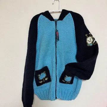 레어 헬로키티 후드 부착 니트 가디건 후드티 레어