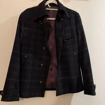 HAMNETT 울 혼방 체크 무늬 자켓