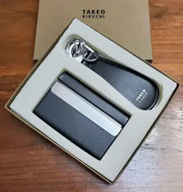 다케오 키쿠치 새상품 남성용 명함지갑 + 슈혼 (블랙)