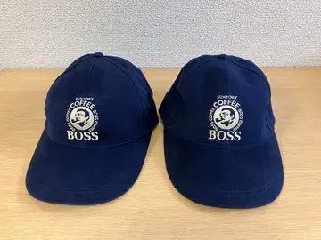 SUNTORY BOSS 캡 2개 묶음 판매 네이비