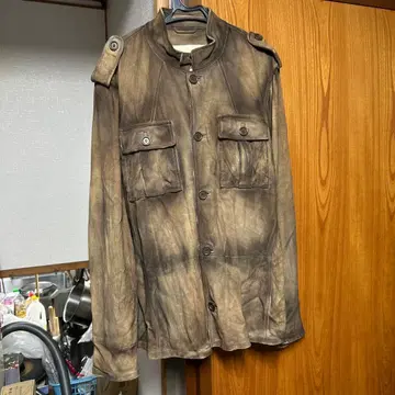 브라운 밀리터리풍 가죽풍 자켓