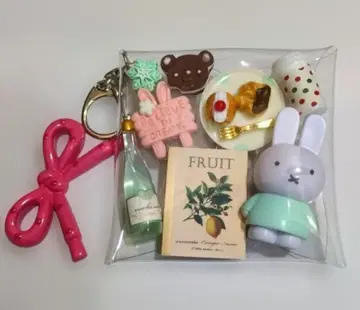가챠 파우치 미피 빵 플레이트 곰 도서 리본 포함
