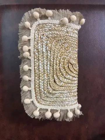 핸드메이드 지갑 폼폼 베이지 내추럴