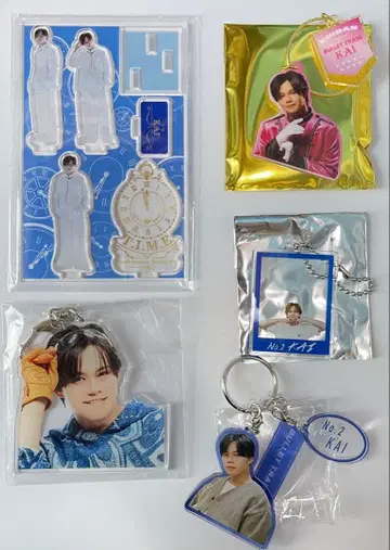 초특급 카이 아크릴 스탠드, 키링 5개 세트 미개봉 새상품