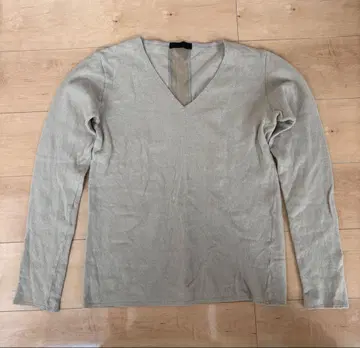 베이지 V넥 스웨터 사이즈 4 일본제