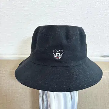 미키마우스 자수 버킷햇 블랙