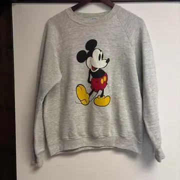 vintage 미키마우스 프린트 맨투맨 그레이