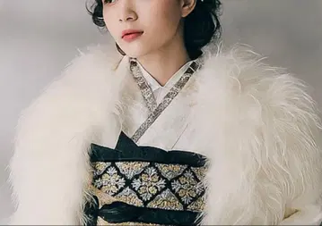 성인식 고급 페더 숄 깃털 100% 후리소데