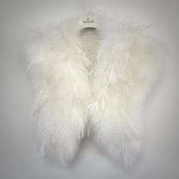 성인식 고급 페더 숄 깃털 100% 후리소데 화이트