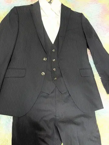 네이비 스트라이프 쓰리피스 수트 5종 세트 170cm