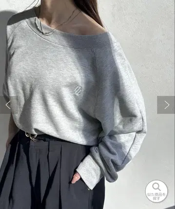 Thevon. 보트넥 자수 로고 풀오버