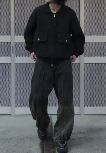 포켓 니트 점퍼